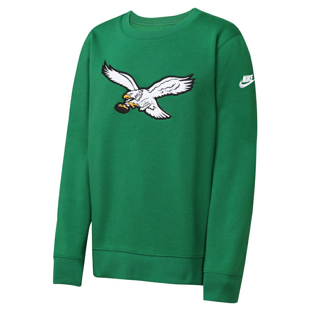 Philadelphia Eagles Youth Rewind Essential Pullover Crewneck Sweatshirt | NFL Outlet