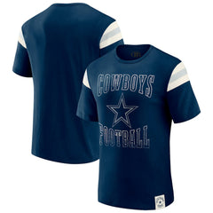 Dallas Cowboys Darius Rucker Collection Distressed Throwback Shoulder Stripe T-Shirt | NFL Outlet