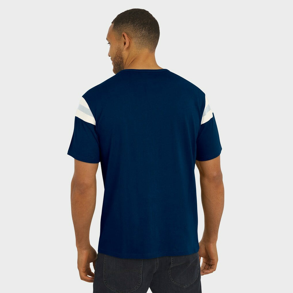 Dallas Cowboys Darius Rucker Collection Distressed Throwback Shoulder Stripe T-Shirt | NFL Outlet
