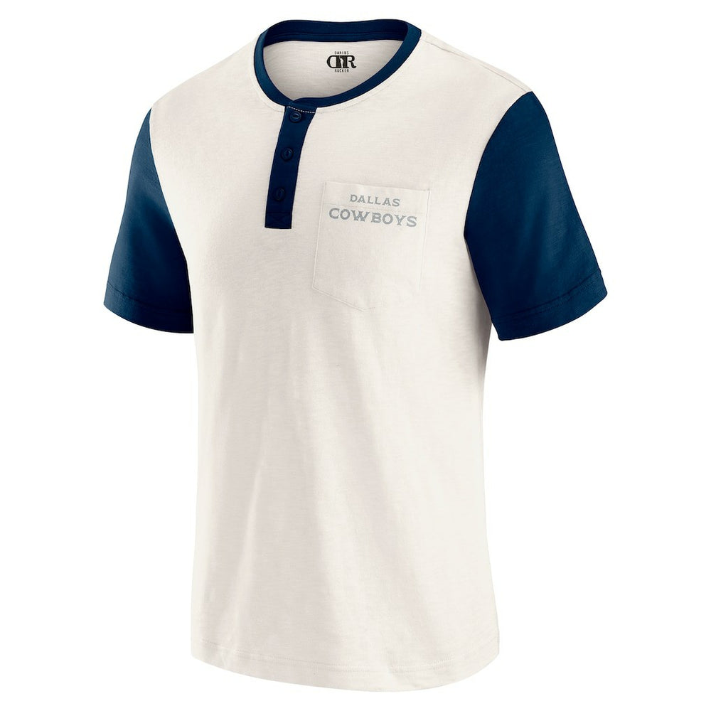 Dallas Cowboys Darius Rucker Collection Henley Colorblock Slub Pocket T-Shirt | NFL New
