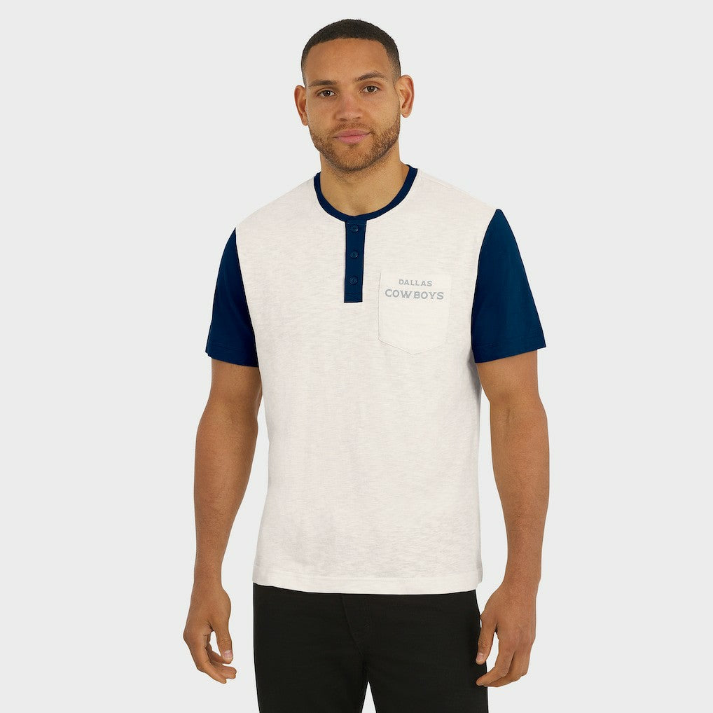 Dallas Cowboys Darius Rucker Collection Henley Colorblock Slub Pocket T-Shirt | NFL New
