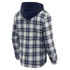 Dallas Cowboys Darius Rucker Collection Plaid Flannel Quilted Full-Snap Hooded Shacket | NFL Outlet