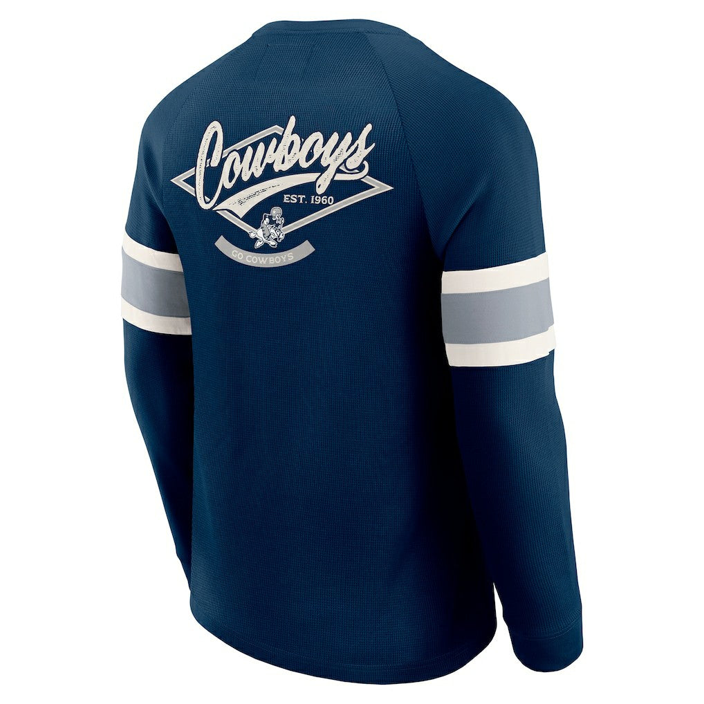 Dallas Cowboys Darius Rucker Collection Waffle-Knit Raglan Long Sleeve Henley T-Shirt | NFL Discount