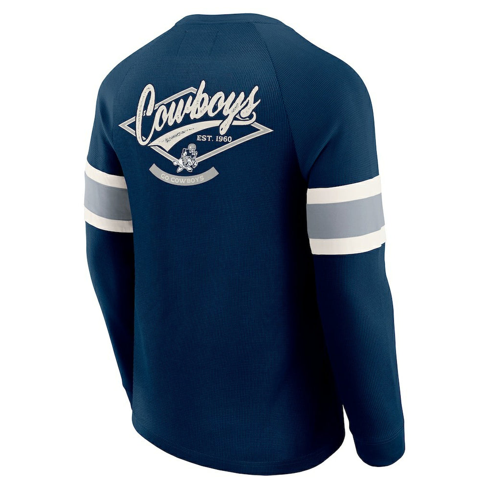 Dallas Cowboys Darius Rucker Collection Waffle-Knit Raglan Long Sleeve Henley T-Shirt | NFL Discount