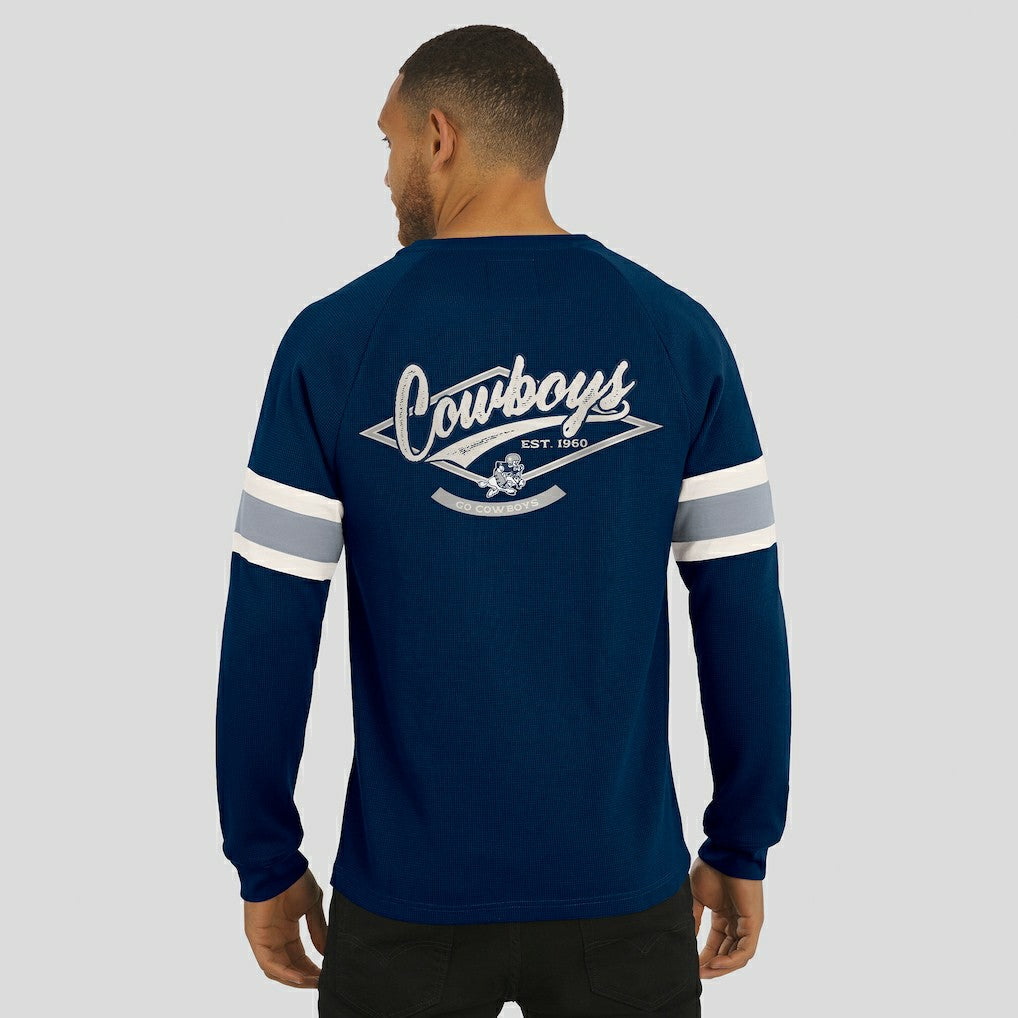 Dallas Cowboys Darius Rucker Collection Waffle-Knit Raglan Long Sleeve Henley T-Shirt | NFL Discount