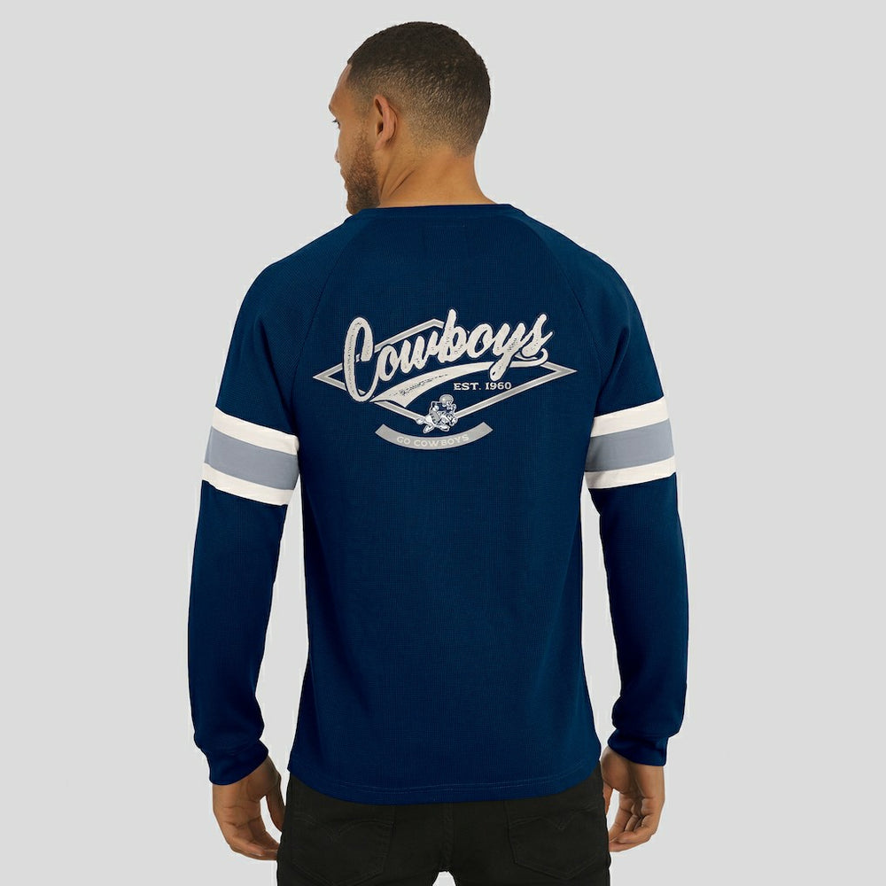 Dallas Cowboys Darius Rucker Collection Waffle-Knit Raglan Long Sleeve Henley T-Shirt | NFL Discount