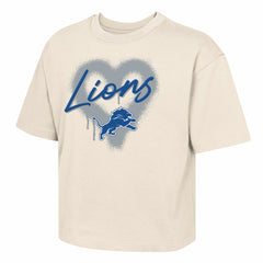 Detroit Lions Outerstuff Girl's Youth Spray Heart Boxy T-Shirt | NFL Near me