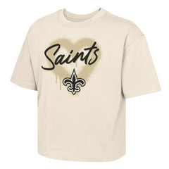 New Orleans Saints Outerstuff Girl's Youth Spray Heart Boxy T-Shirt | NFL US