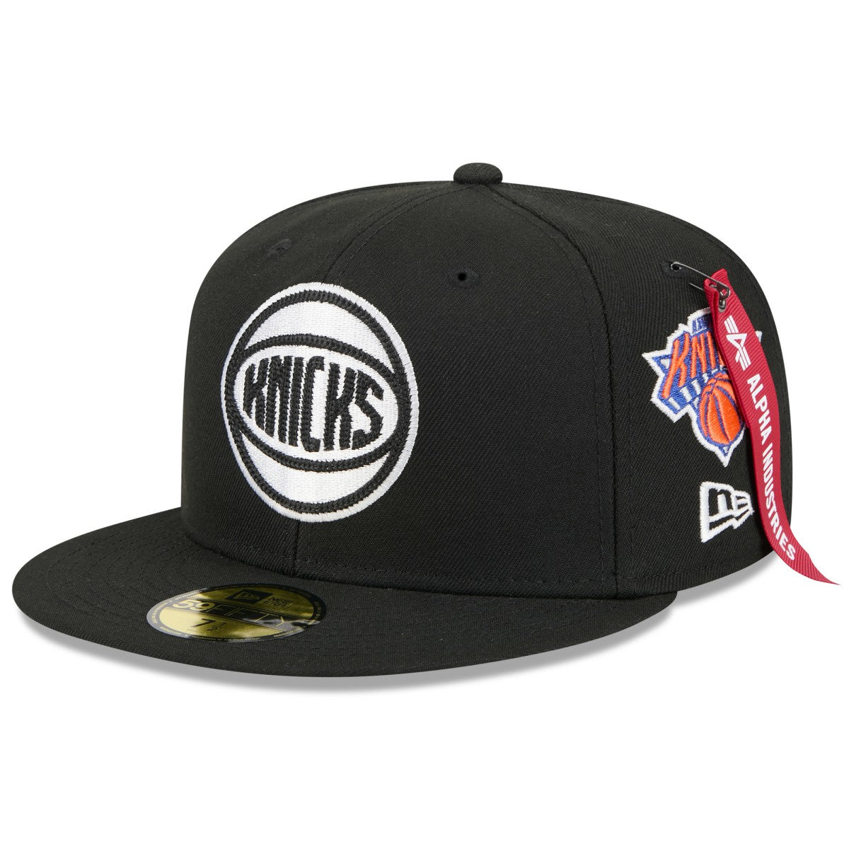 Black New York Knicks x Alpha Industries 59FIFTY Fitted Hat | NBA