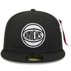 Black New York Knicks x Alpha Industries 59FIFTY Fitted Hat | NBA