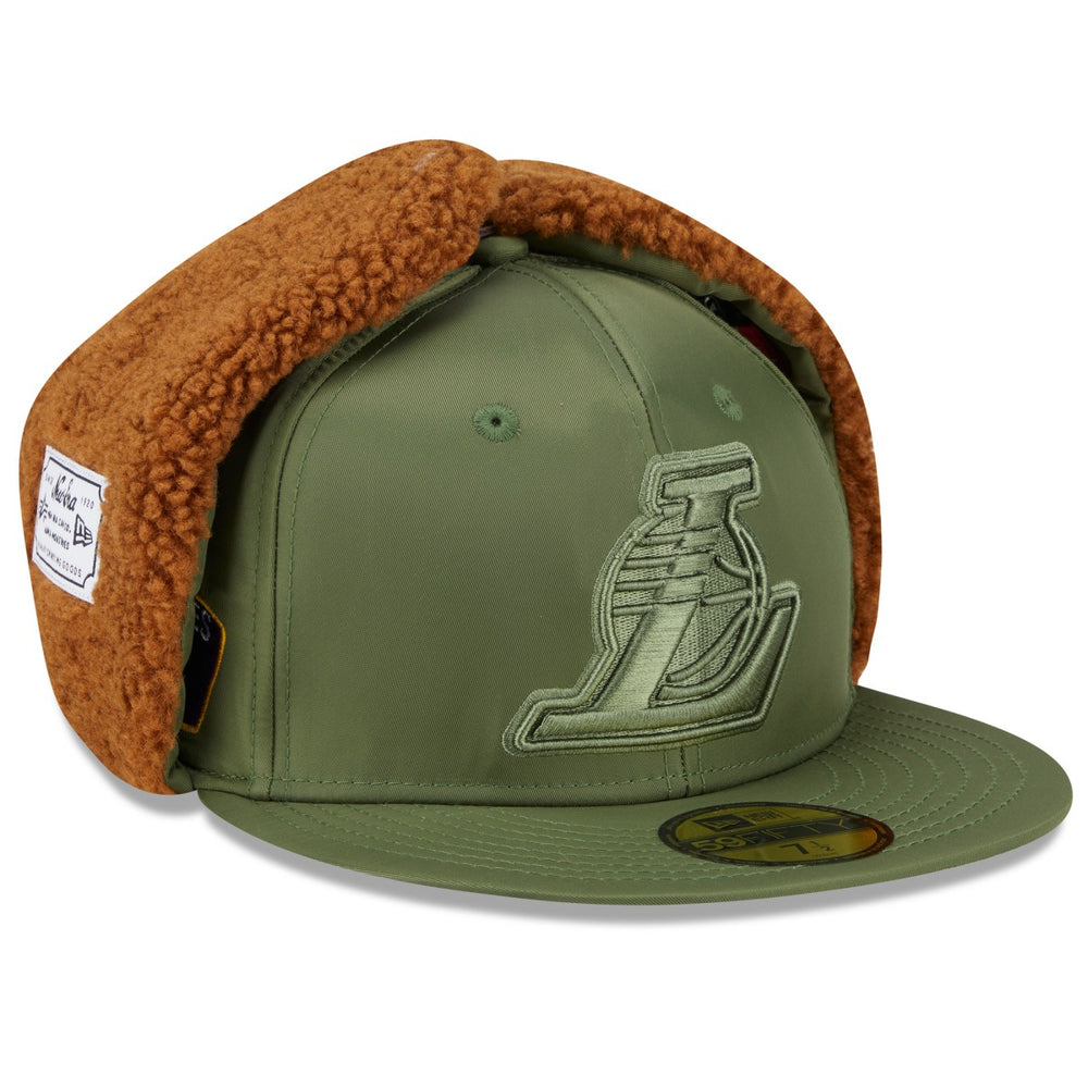 Olive Los Angeles Lakers x Alpha Industries Dog Ear 59FIFTY Fitted Hat | NBA