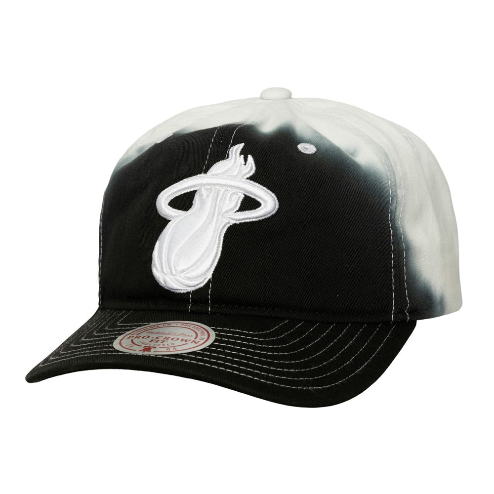 Black/White Miami Heat Dip Dye Pro Crown Adjustable Hat | NBA