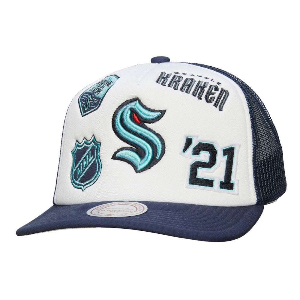 Seattle Kraken Mitchell & Ness Gridlock Trucker Adjustable Hat -  NHL Hats