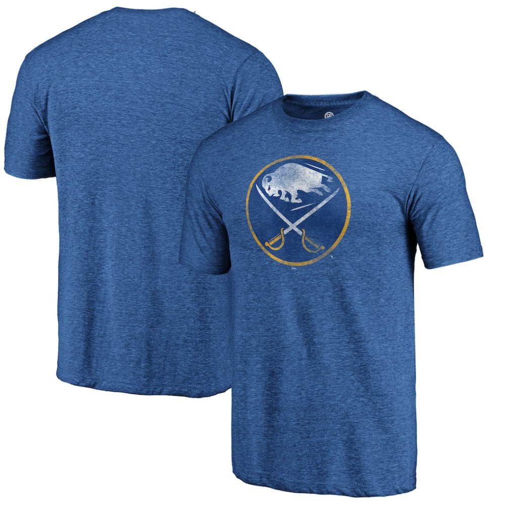 Buffalo Sabres Distressed Logo Tri-Blend T-Shirt -  NHL T-shirts