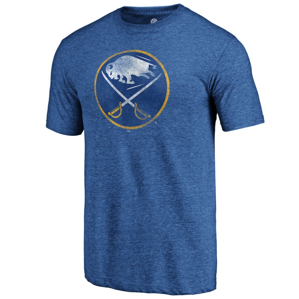 Buffalo Sabres Distressed Logo Tri-Blend T-Shirt -  NHL T-shirts