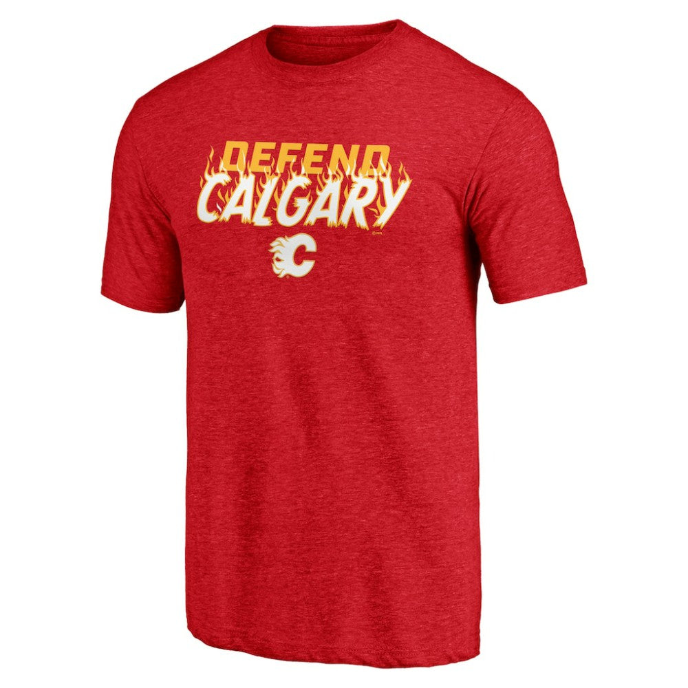 Calgary Flames Shoot to Score Tri-Blend T-Shirt -  NHL T-shirts