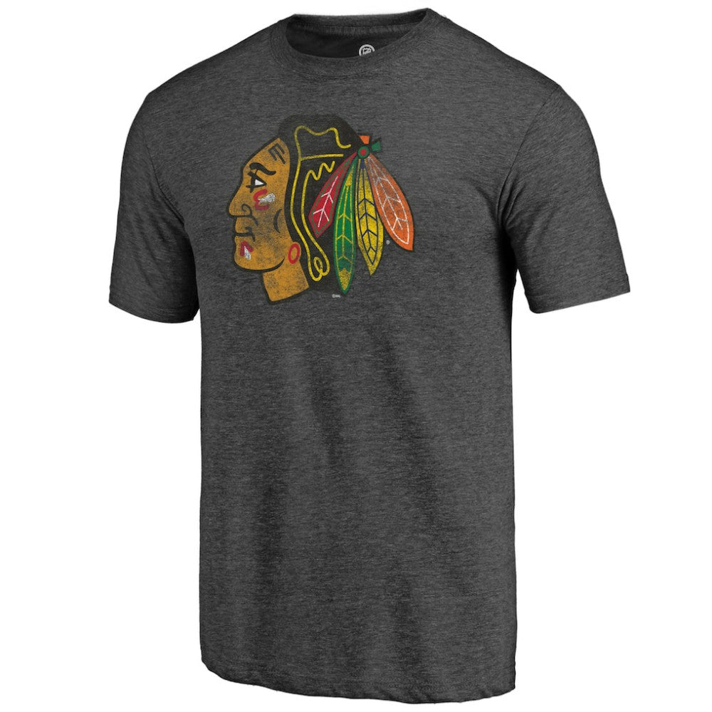 Chicago Blackhawks Distressed Tri-Blend T-Shirt -  NHL T-shirts
