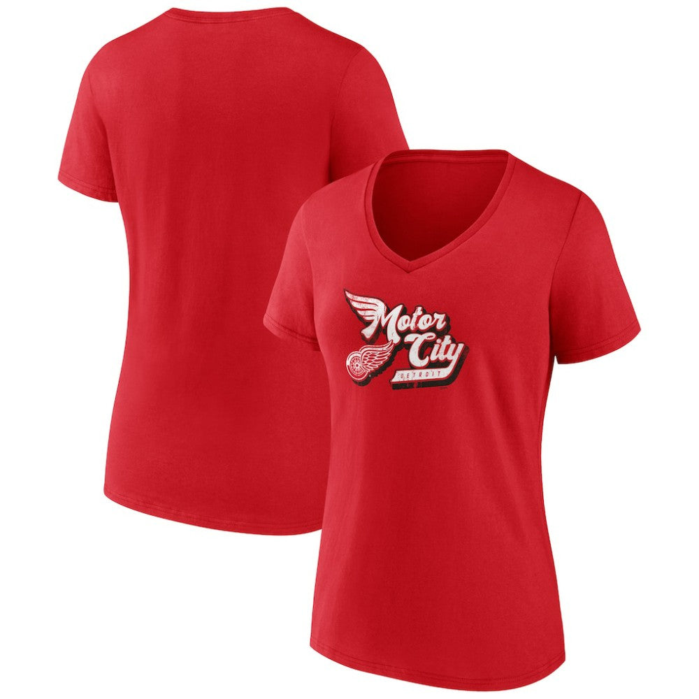 Detroit Red Wings Women's Active Edge V-Neck T-Shirt -  NHL T-shirts