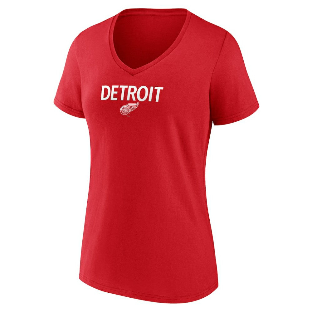 Detroit Red Wings Women's Primary Logo V-Neck T-Shirt -  NHL T-shirts