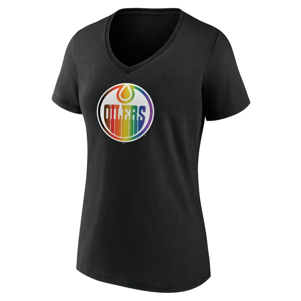 Edmonton Oilers Women's Team Pride V-Neck T-Shirt -  NHL T-shirts