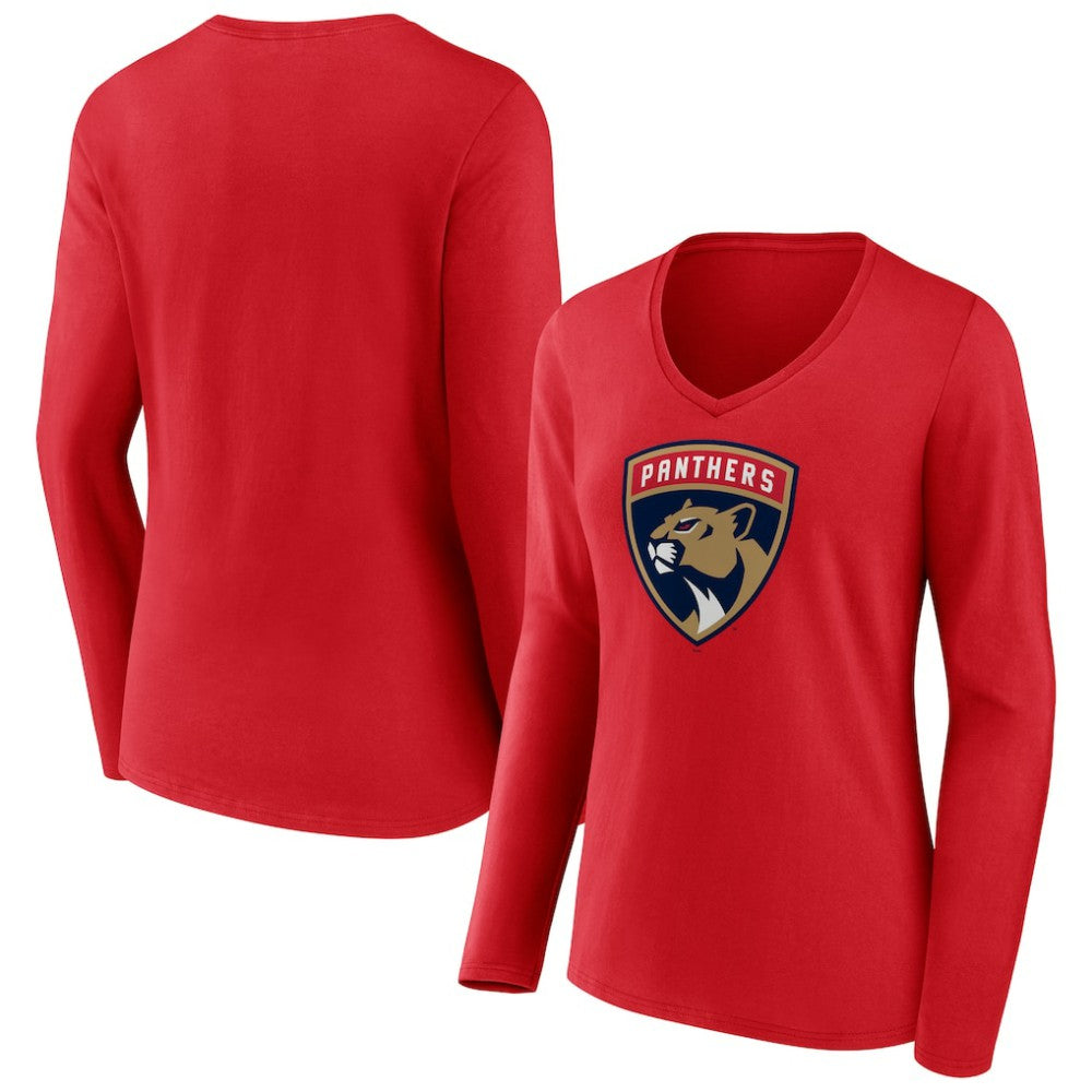 Florida Panthers Women's Primary Logo Long Sleeve V-Neck T-Shirt -  NHL T-shirts