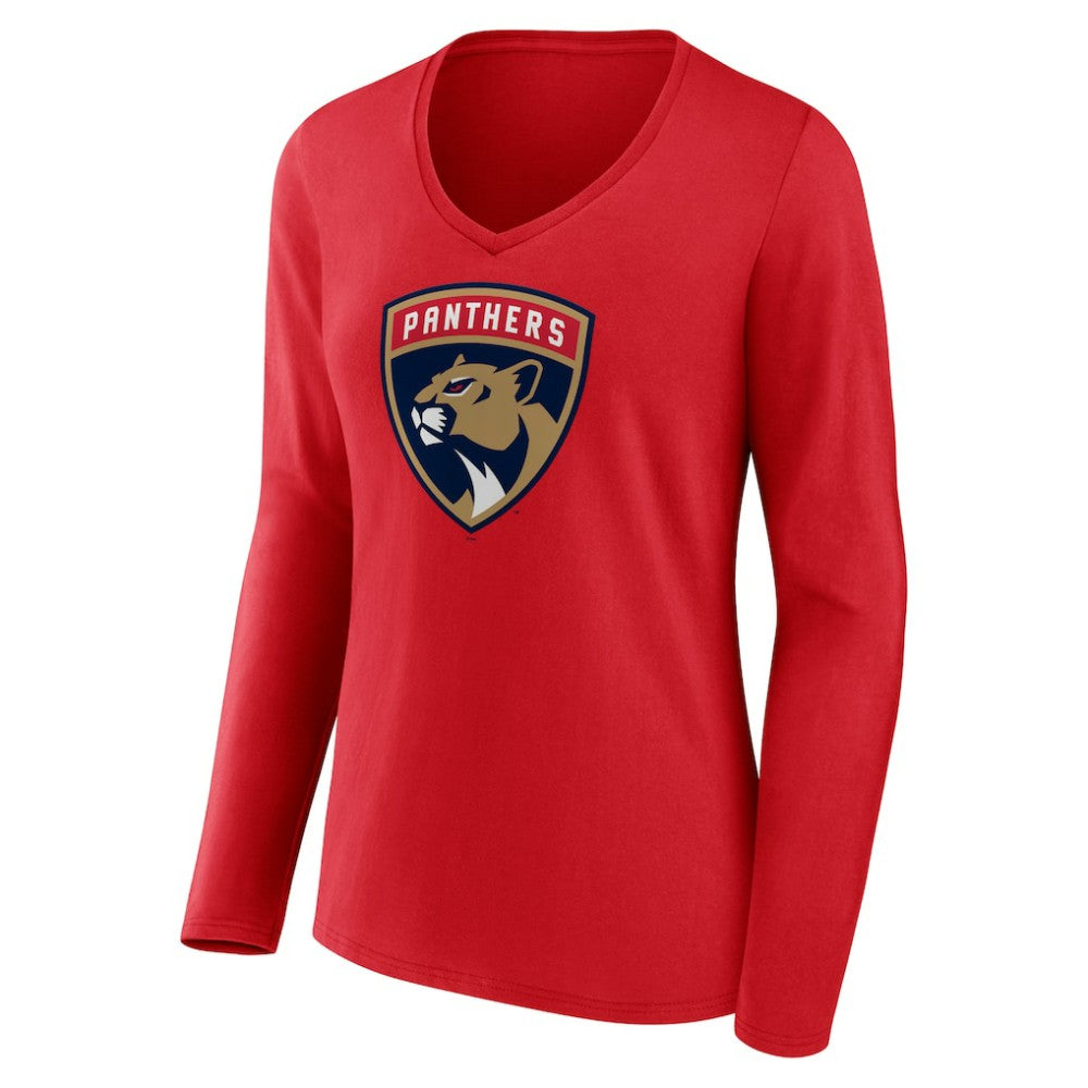 Florida Panthers Women's Primary Logo Long Sleeve V-Neck T-Shirt -  NHL T-shirts