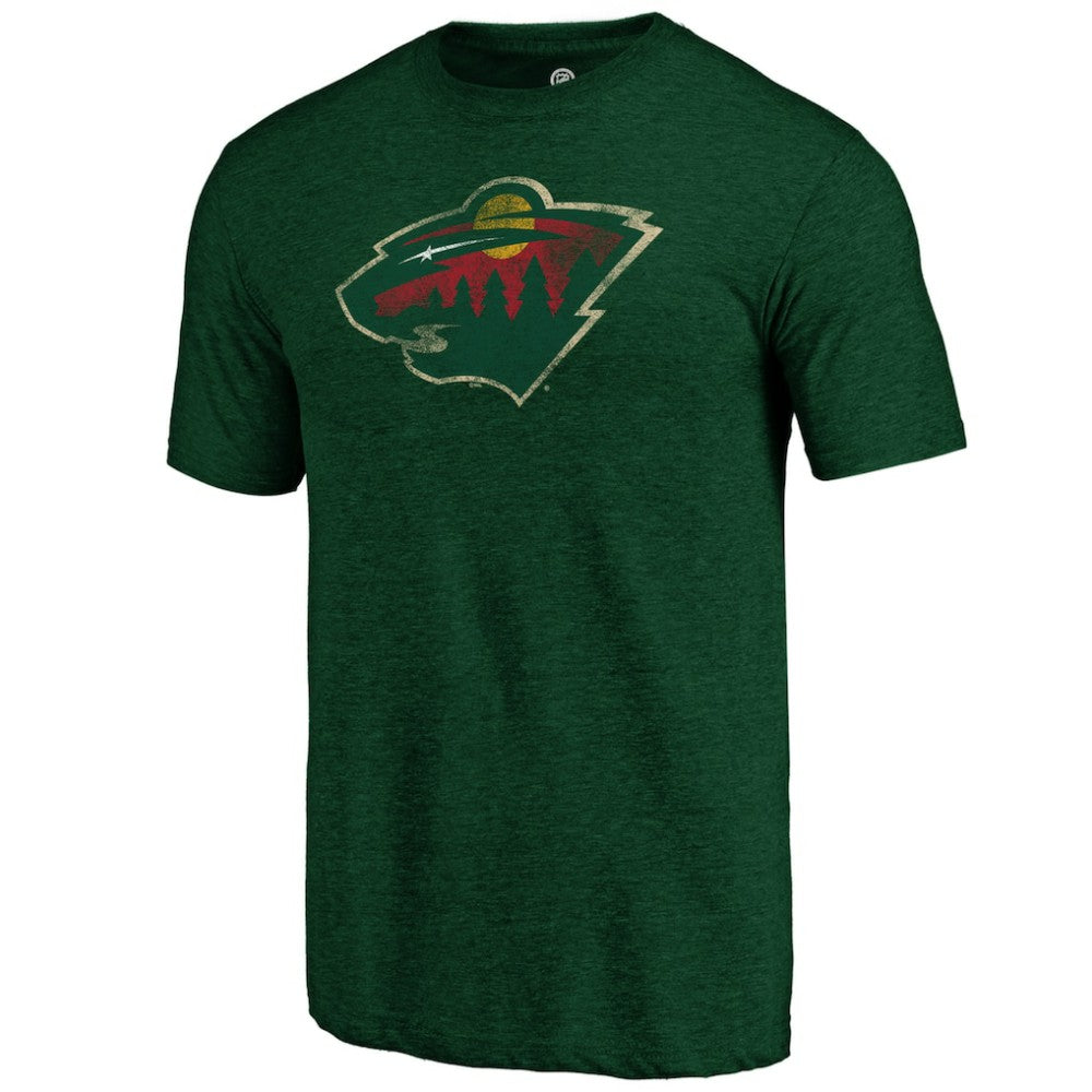 Minnesota Wild Distressed Logo Tri-Blend T-Shirt -  NHL T-shirts