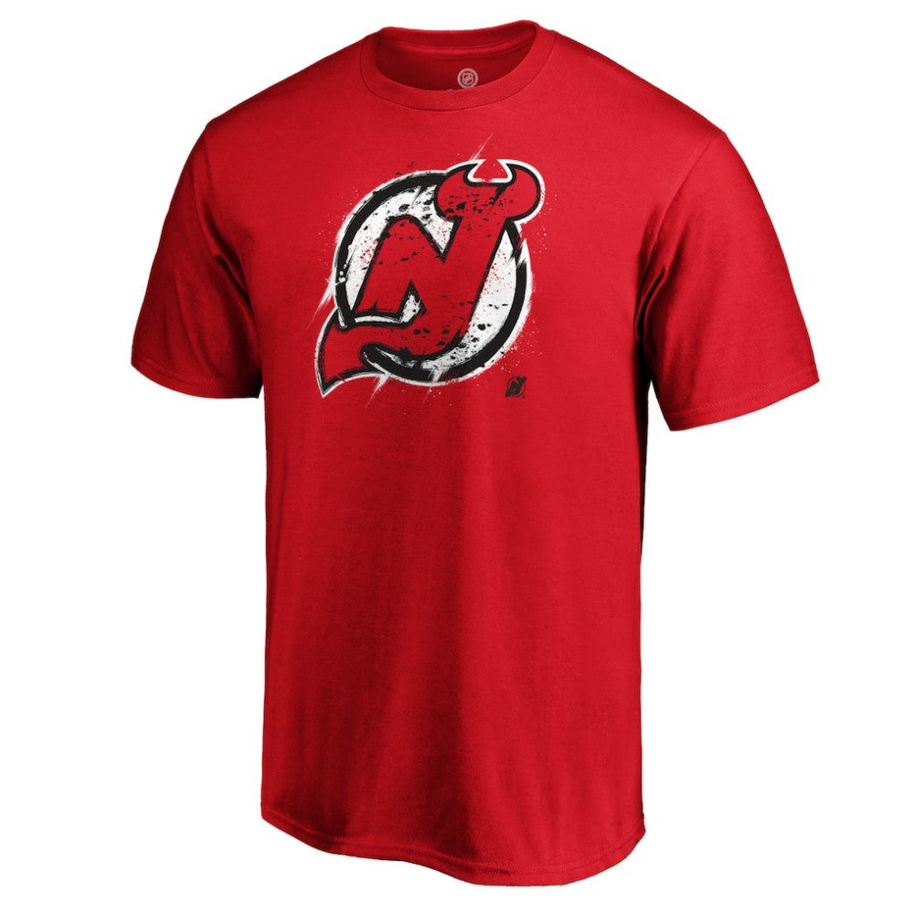 New Jersey Devils Splatter Logo T-Shirt -  NHL T-shirts