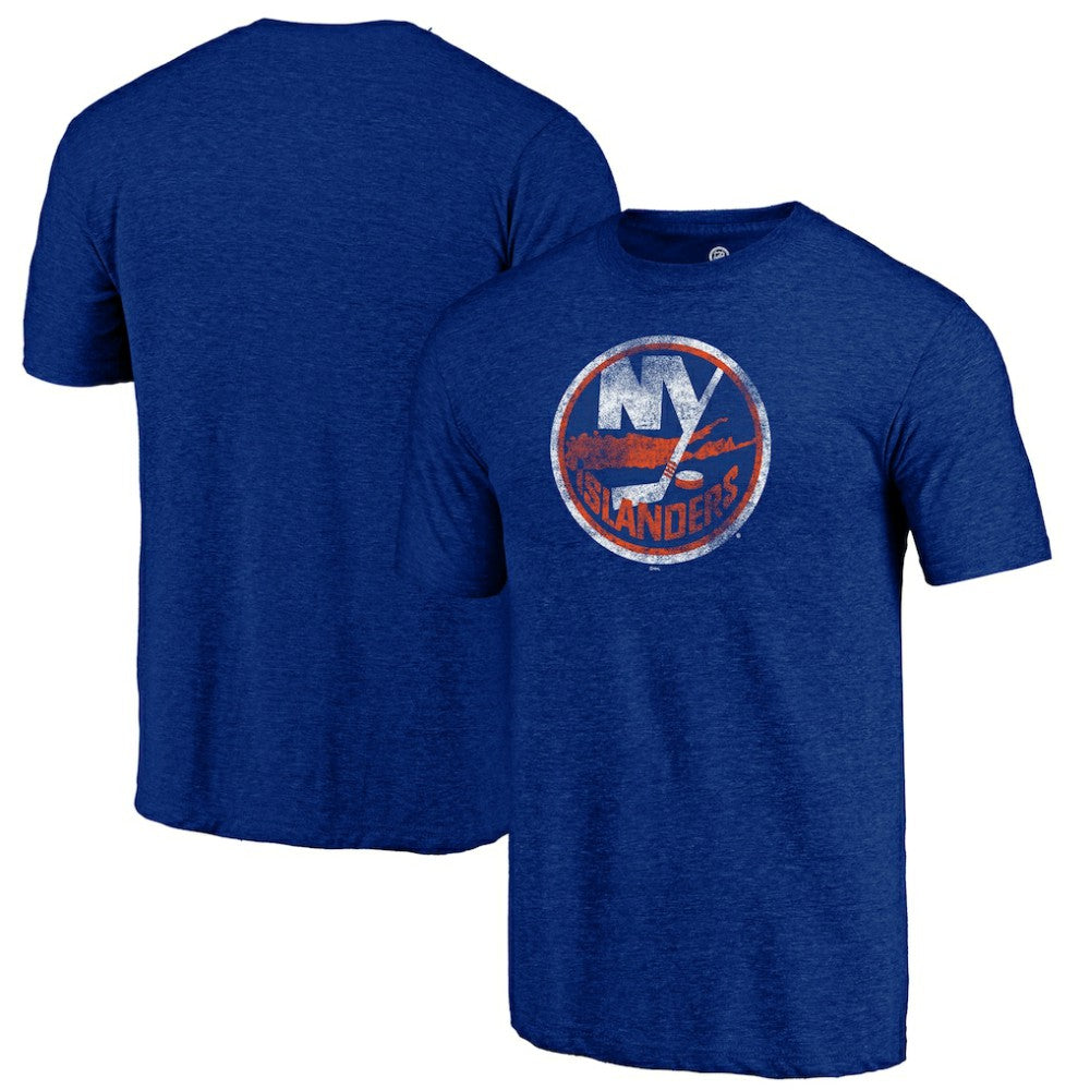 New York Islanders Distressed Logo Tri-Blend T-Shirt -  NHL T-shirts