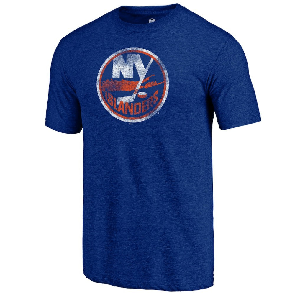 New York Islanders Distressed Logo Tri-Blend T-Shirt -  NHL T-shirts