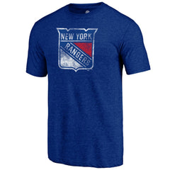 New York Rangers Distressed Logo Tri-Blend T-Shirt -  NHL T-shirts