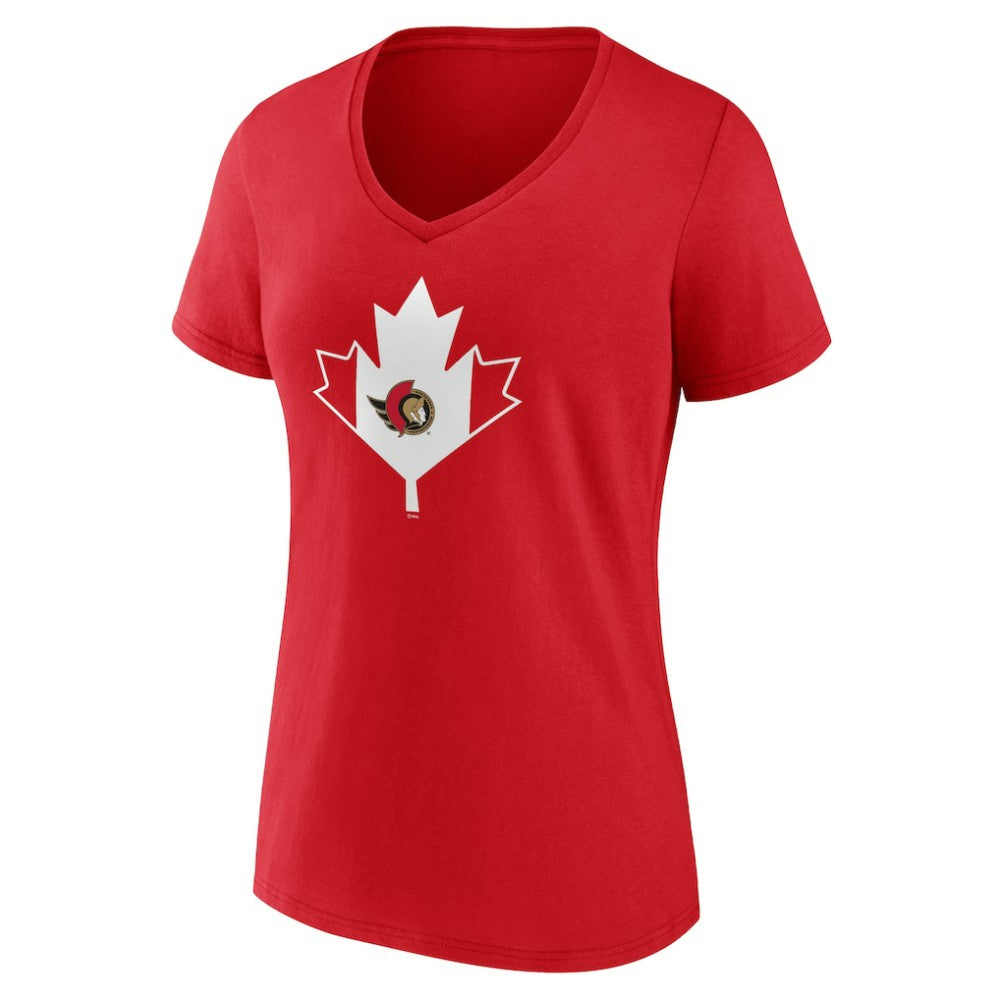 Ottawa Senators Women's Canada Day V-Neck T-Shirt -  NHL T-shirts