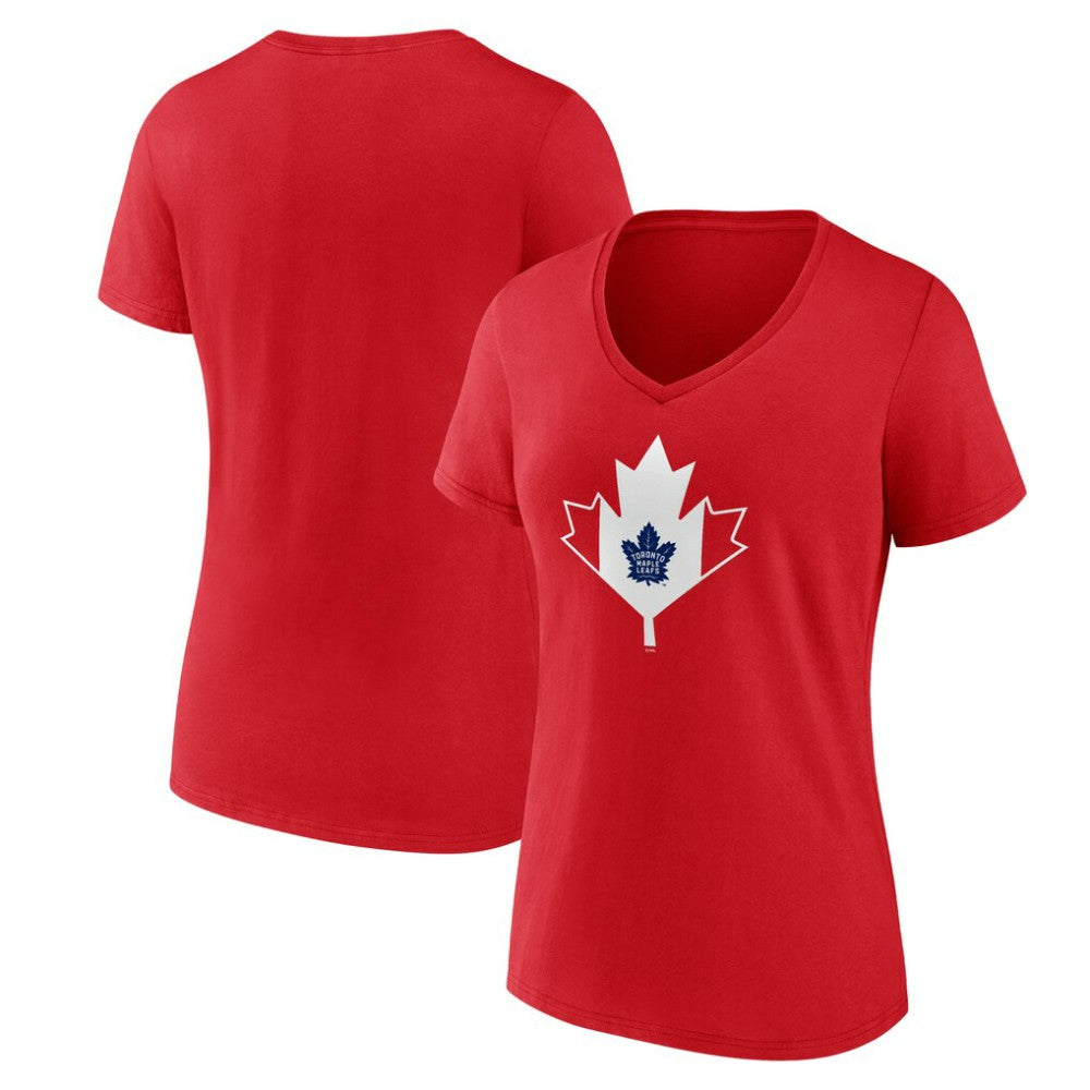Toronto Maple Leafs Women's Canada Day V-Neck T-Shirt -  NHL T-shirts