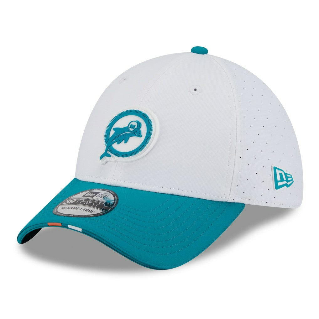 Miami Dolphins 2025 NFL Training Camp Throwback Logo 39THIRTY Flex Hat | NFL Sale
