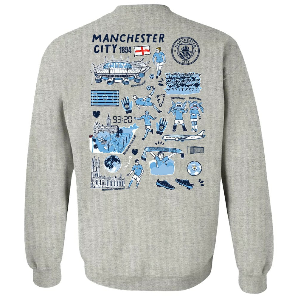 Manchester City Vive La Fete Women's Impressions Artwork Pullover Sweatshirt