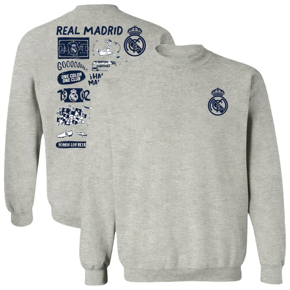 Real Madrid Vive La Fete Women's Impressions Artwork Pullover Sweatshirt