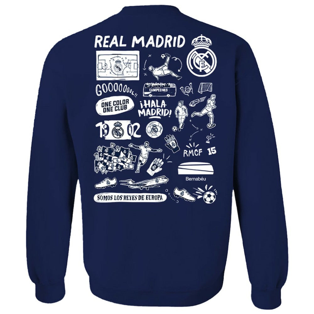 Real Madrid Vive La Fete Women's Impressions Artwork Pullover Sweatshirt