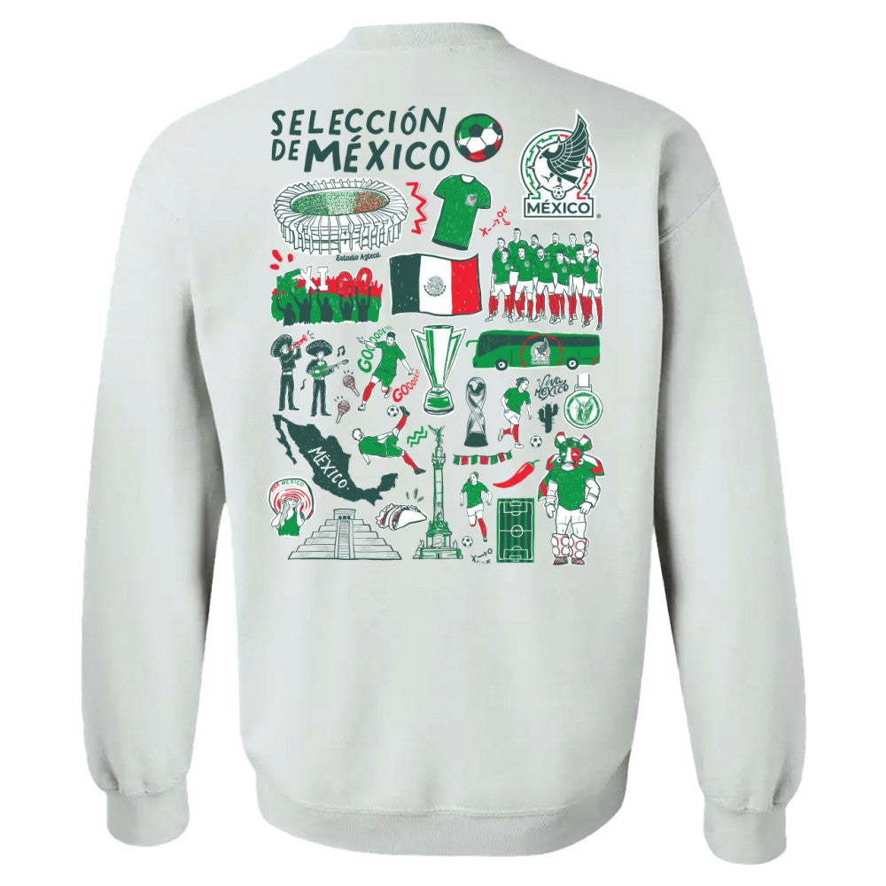 Mexico National Team Vive La Fete Women's Impressions Artwork Pullover Sweatshirt