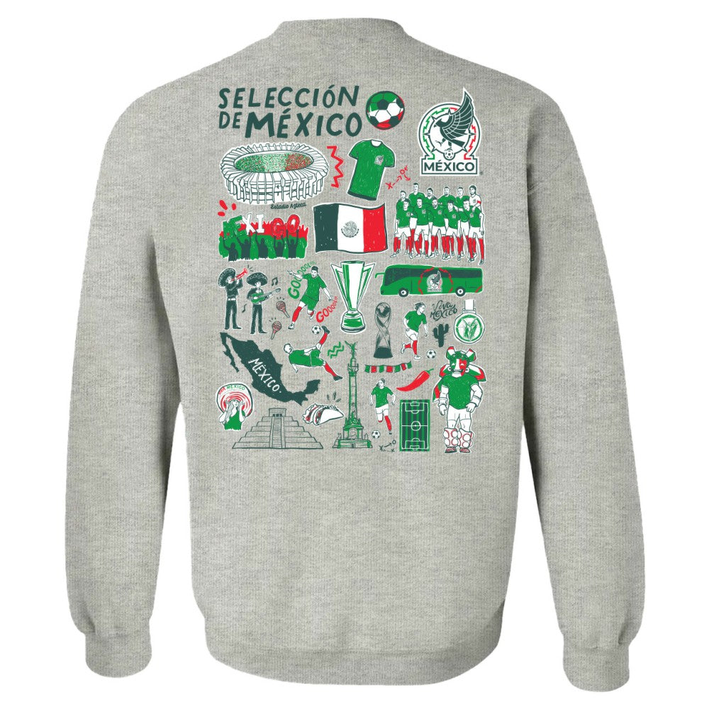 Mexico National Team Vive La Fete Women's Impressions Artwork Pullover Sweatshirt