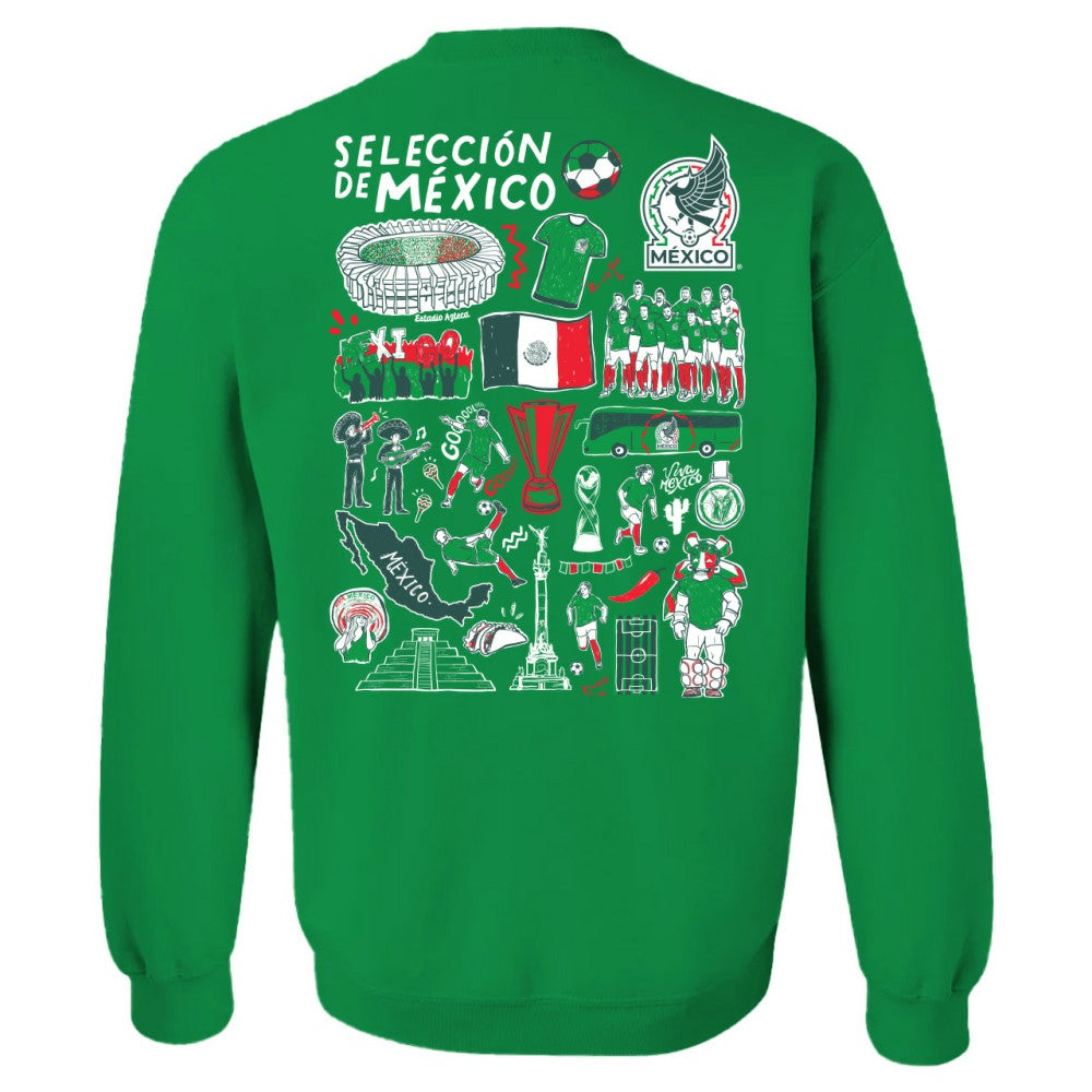 Mexico National Team Vive La Fete Women's Impressions Artwork Pullover Sweatshirt