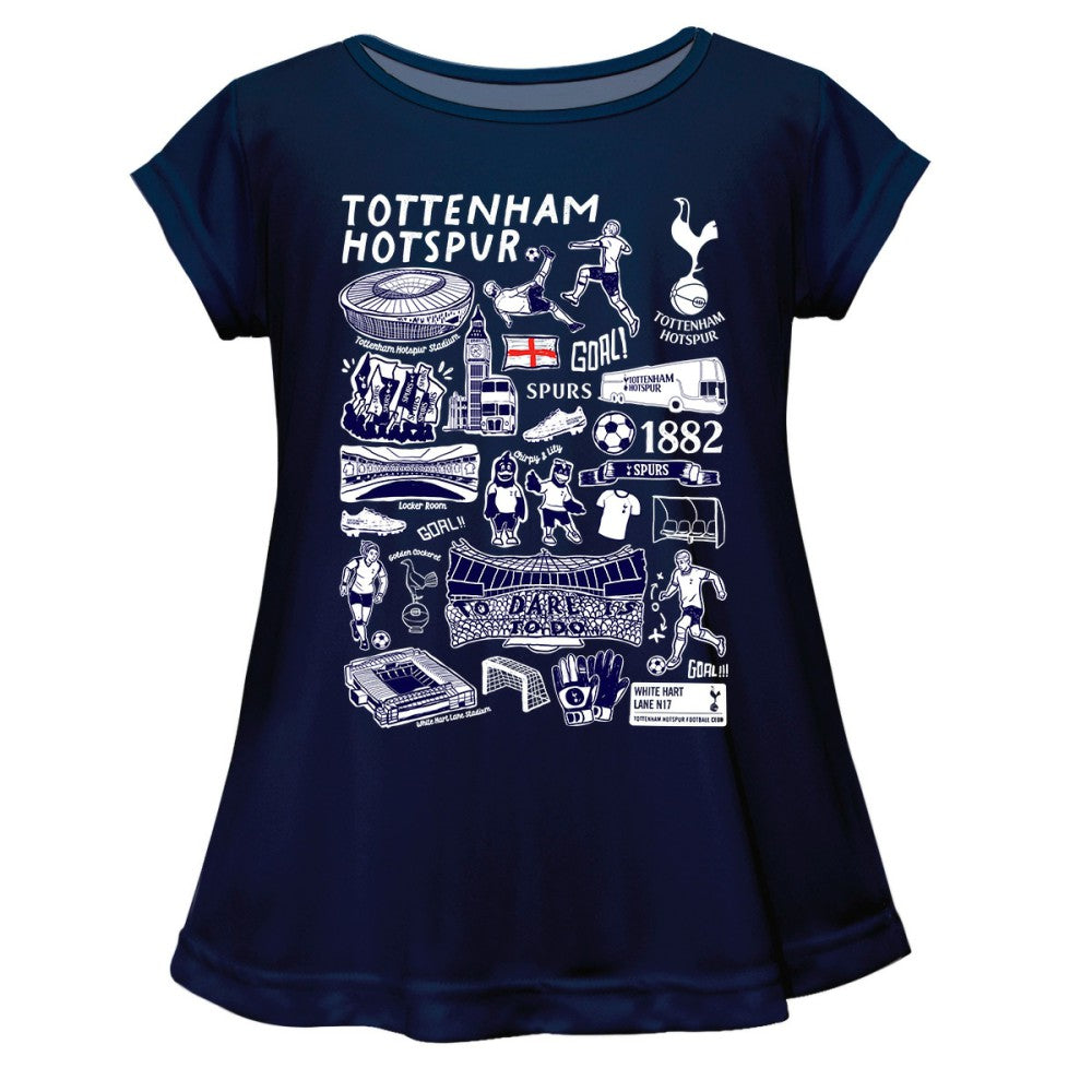 Tottenham Hotspur Vive La Fete Girls Infant  Impressions Artwork A-Line Top Sale - Navy