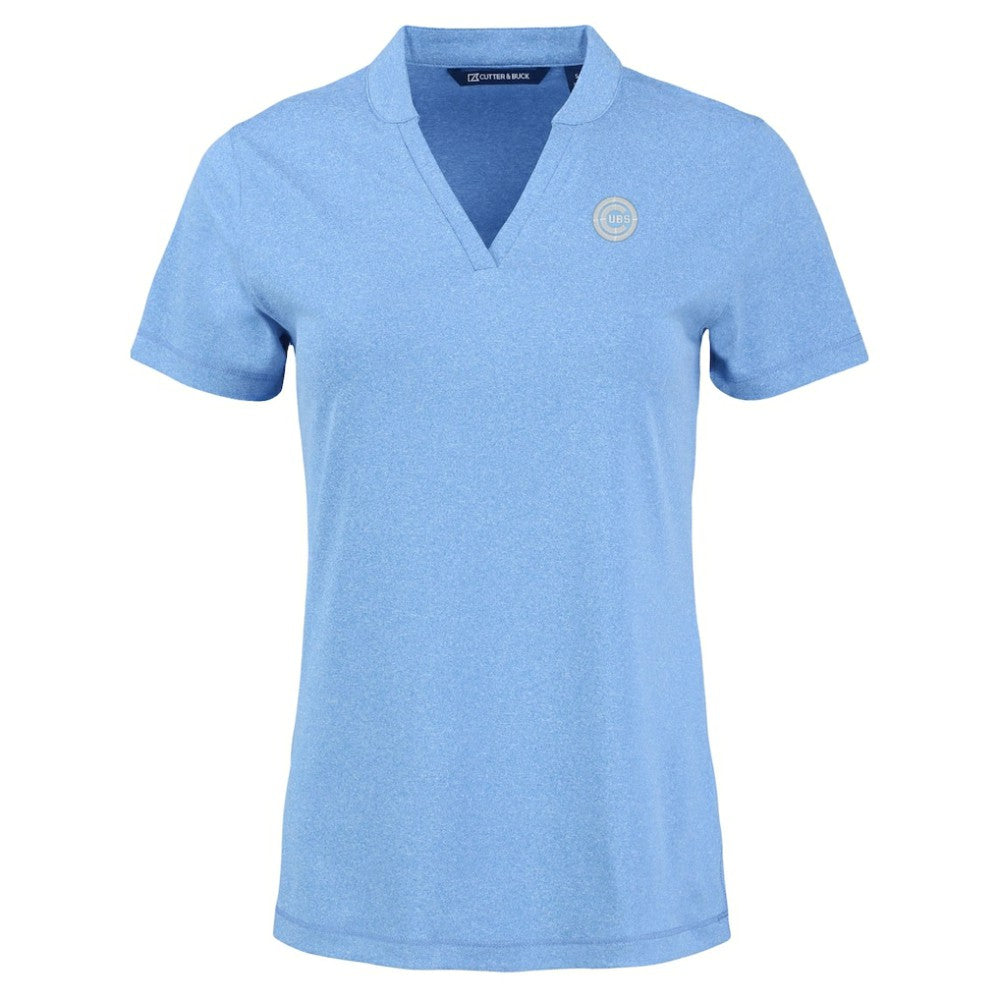 Chicago Cubs Cutter & Buck Forge Heathered Stretch Blade Top - MLB Tops