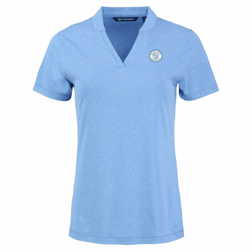 Milwaukee Brewers Cutter & Buck Forge Heathered Stretch Blade Top - MLB Tops
