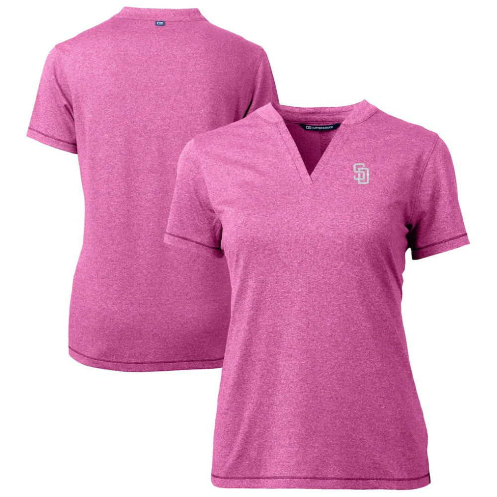 San Diego Padres Cutter & Buck Forge Heathered Stretch Blade Top - MLB Tops