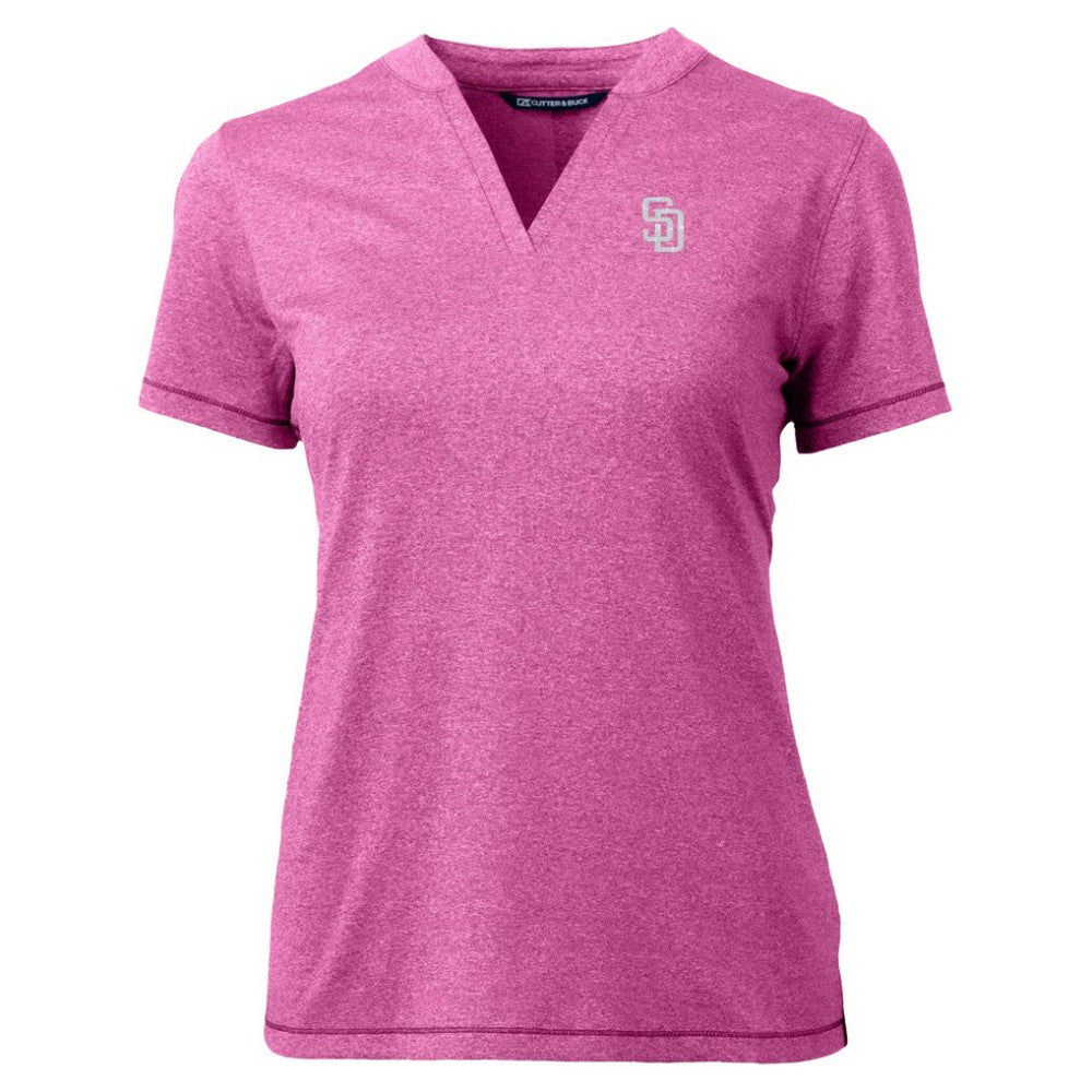 San Diego Padres Cutter & Buck Forge Heathered Stretch Blade Top - MLB Tops