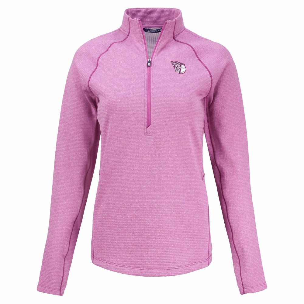 Cleveland Guardians Cutter & Buck Women's Peshastin Eco Fleece Recycled Half-Zip Jacket - MLB Jackets
