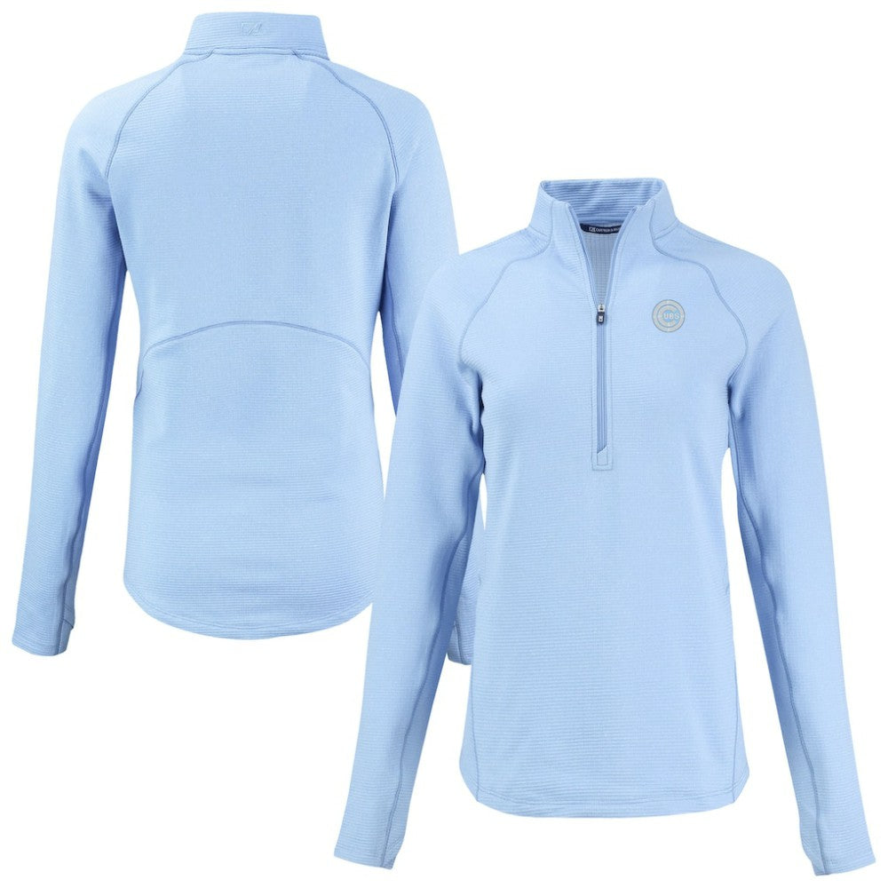 Chicago Cubs Cutter & Buck Women's Peshastin Eco Fleece Recycled Half-Zip Jacket - MLB Jackets