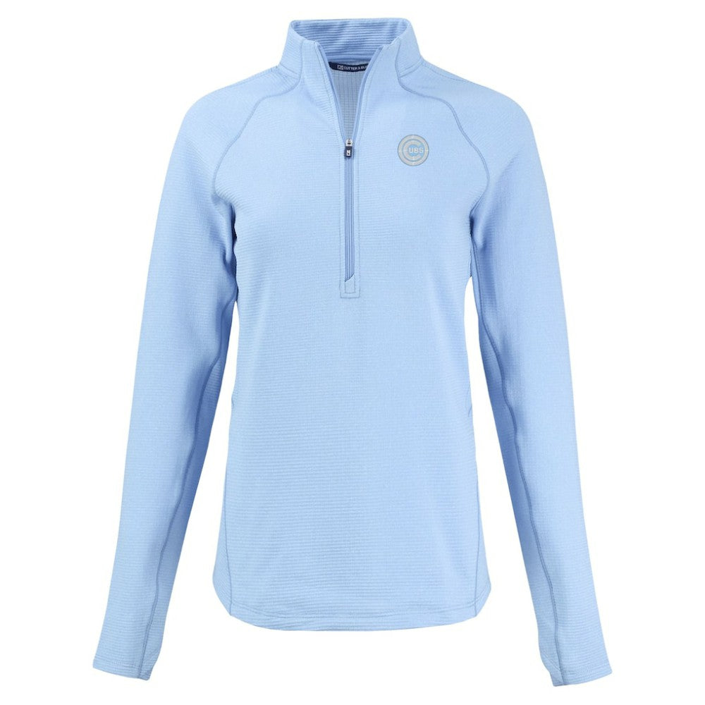 Chicago Cubs Cutter & Buck Women's Peshastin Eco Fleece Recycled Half-Zip Jacket - MLB Jackets