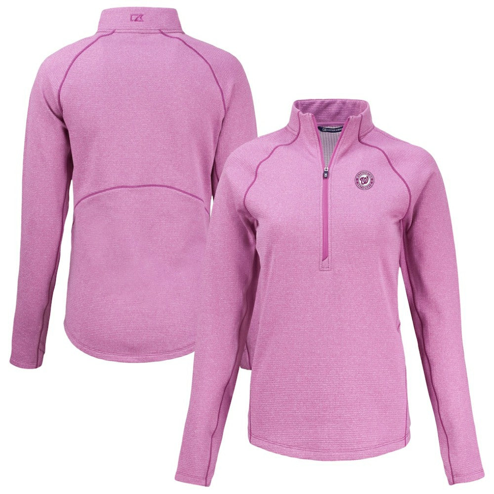 Washington Nationals Cutter & Buck Women's Peshastin Eco Fleece Recycled Half-Zip Jacket - MLB Jackets