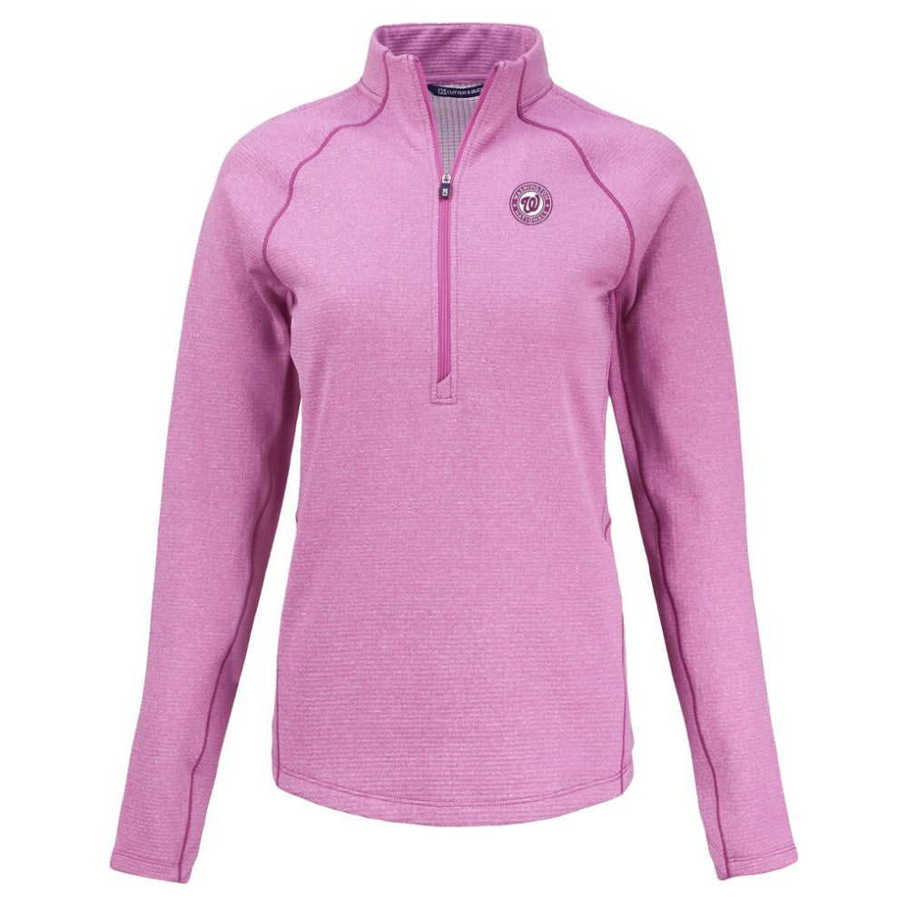 Washington Nationals Cutter & Buck Women's Peshastin Eco Fleece Recycled Half-Zip Jacket - MLB Jackets